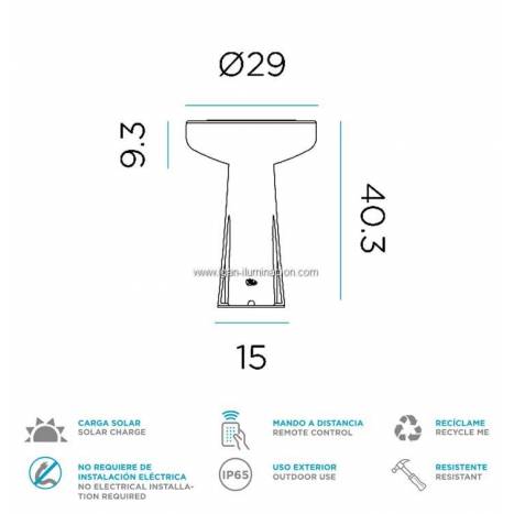 Sobremuro Paquita Solar LED 8w IP65 - Newgarden