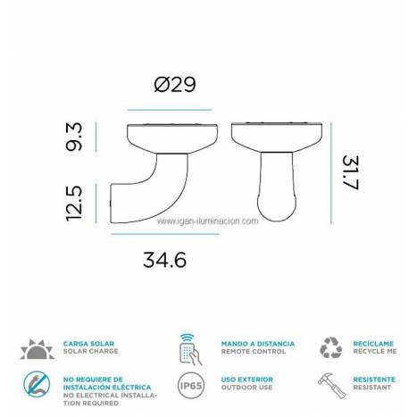 Aplique de pared Paquita Solar LED 8w IP65 - Newgarden