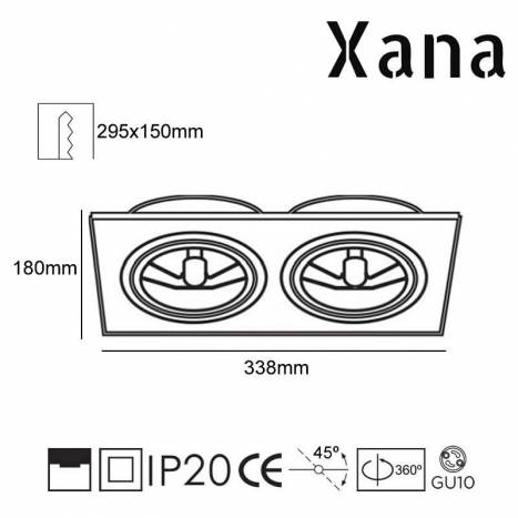 Foco empotrable Piles 2L AR111 GU10 blanco - Xana