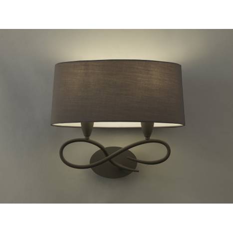 Aplique de pared Lua 2 luces gris ceniza pantalla gris de Mantra Aplique de pared Lua 2 luces gris ceniza pantalla gris de Mantra