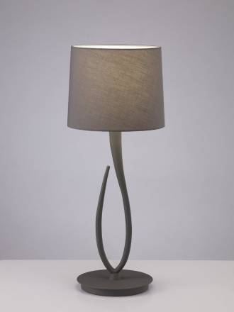 Lampara de mesa Lua 1 luz 61cm gris ceniza pantalla gris de Mantra