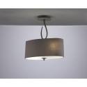 Semiplafon Lua 2 luces gris ceniza pantalla gris de Mantra