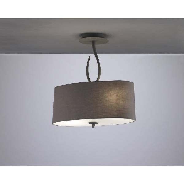 Semiplafon Lua 2 luces gris ceniza pantalla gris de Mantra