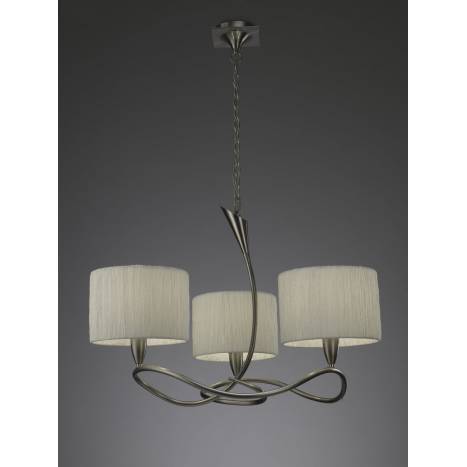 Mantra Lua pendant lamp 3L nickel satin 3 lampshade