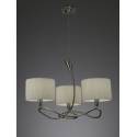 Mantra Lua pendant lamp 3L nickel satin 3 lampshade