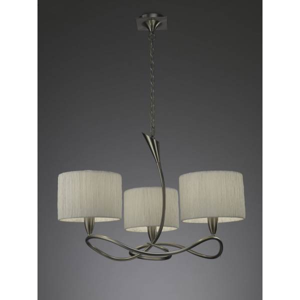 Mantra Lua pendant lamp 3L nickel satin 3 lampshade