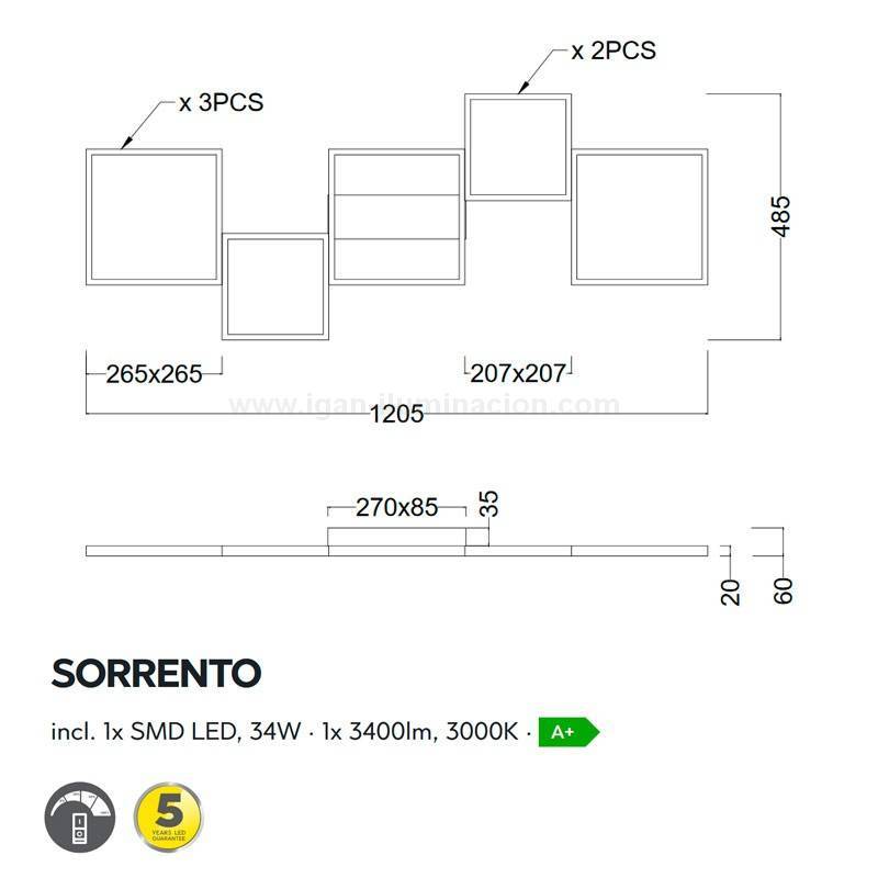 TRIO Sorrento LED 34w dimmable ceiling lamp