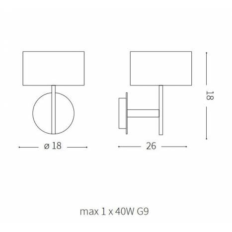 Aplique de pared Woody AP1 - Ideal Lux