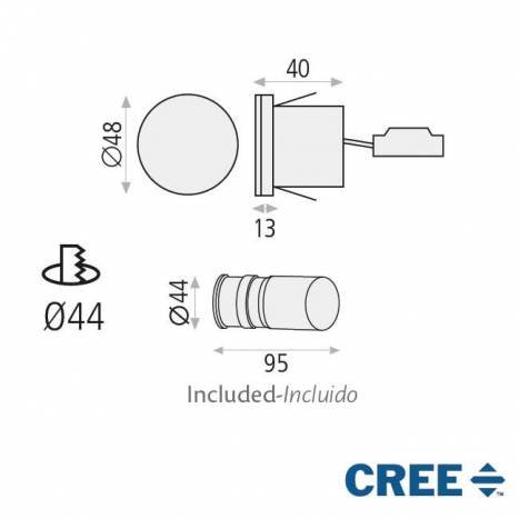 Baliza empotrable Miura LED 3w blanco - ACB