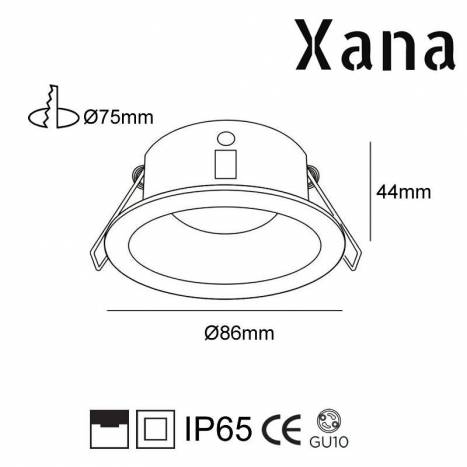 XANA Roces IP65 GU10 recessed light