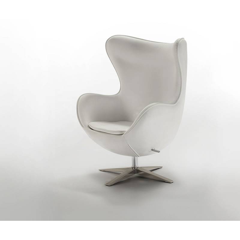 Schuller Armchair Egg White, White Leather Egg Chair