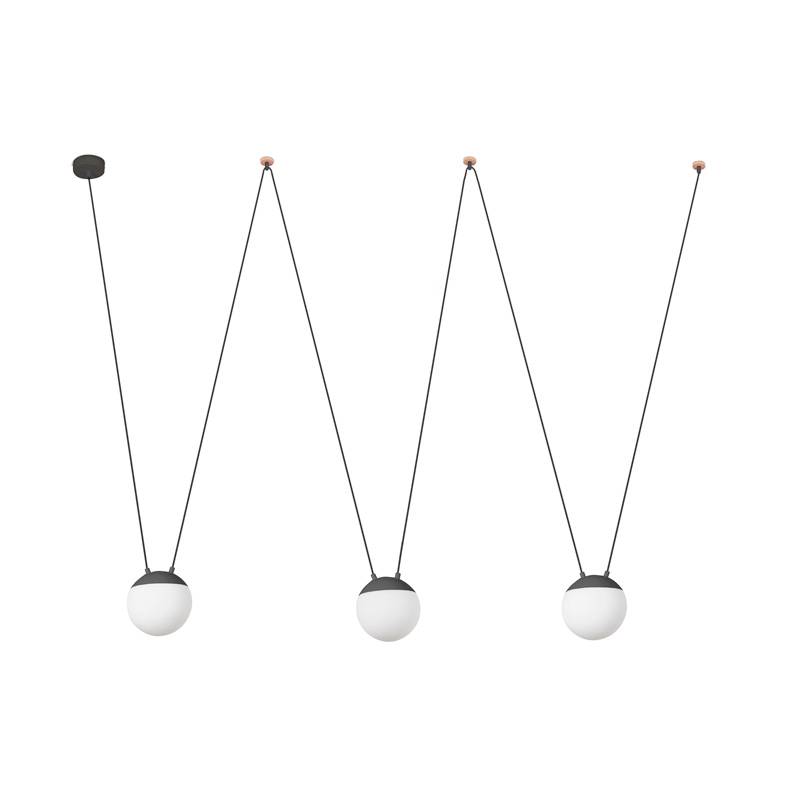 FARO Mine 3L E27 dark grey pendant lamp FARO Mine 3L E27 dark grey pendant lamp