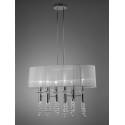 Lampara colgante Tiffany 1 pantalla oval cromo de Mantra