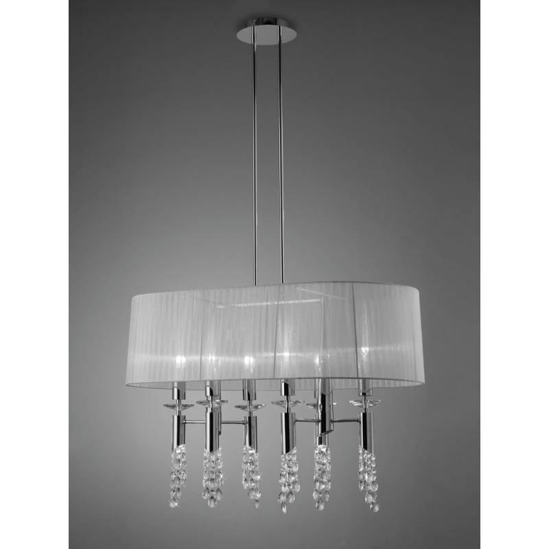 Lampara colgante Tiffany 1 pantalla oval cromo de Mantra Lampara colgante Tiffany 1 pantalla oval cromo de Mantra