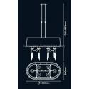 Lampara colgante Tiffany 1 pantalla oval cromo de Mantra