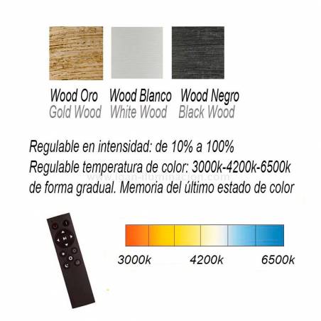 Lámpara colgante Wood LED + mando info - Ilusoria