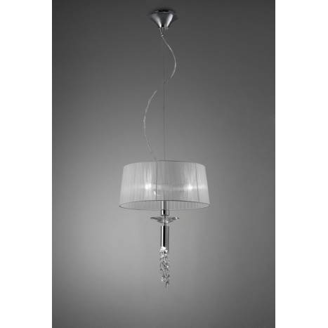 Lampara colgante Tiffany 1 pantalla 46cm cromo de Mantra