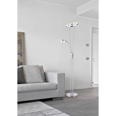 Lámpara lectura Anello LED 30 + 5w dimmable niquel ambiente - MDC