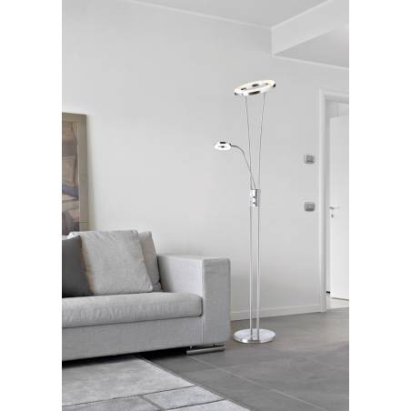 Lámpara lectura Anello LED 30 + 5w dimmable niquel ambiente - MDC