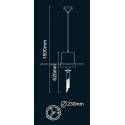 Lampara colgante Tiffany 1 pantalla cromo de Mantra