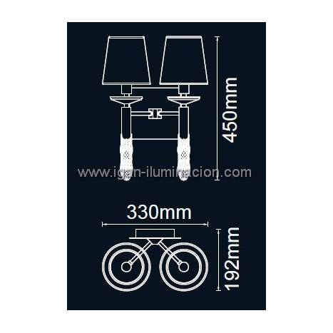 Aplique de pared Tiffany 2 pantallas cromo de Mantra