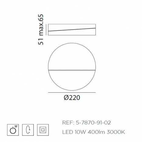 MDC Gir LED 10w swivel wall lamp dimensions