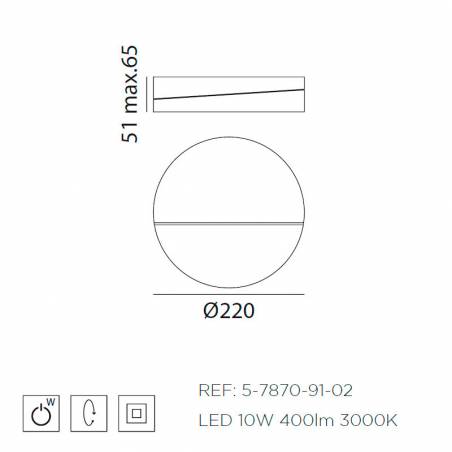 MDC Gir LED 10w swivel wall lamp dimensions