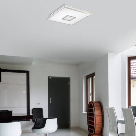 Plafón de techo Nila LED 40w + mando cromo mate ambiente - MDC