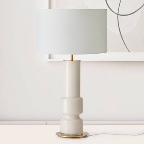 Lámpara de mesa Lusa E27 vidrio blanco ambiente - Aromas