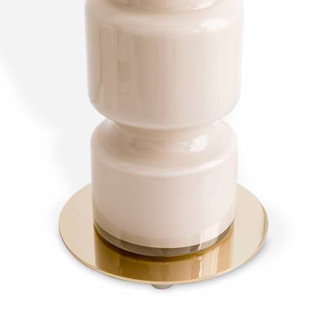 Lámpara de mesa Lusa E27 vidrio blanco detalle - Aromas