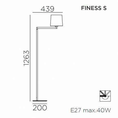 Lámpara de pie Finess E27 orientable info - MDC