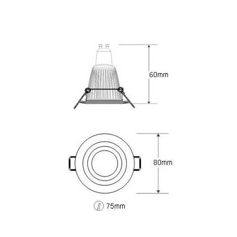 MASLIGHTING Zamack round recessed light LED 6w white