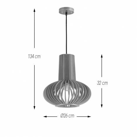 Lámpara colgante Citrus E27 159850 madera info - Ideal Lux