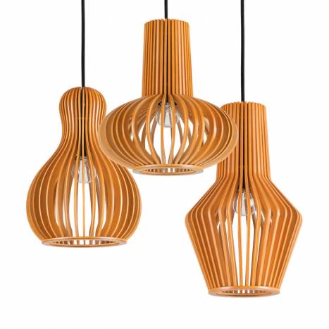 Lámpara colgante Citrus E27 159843 madera modelos - Ideal Lux