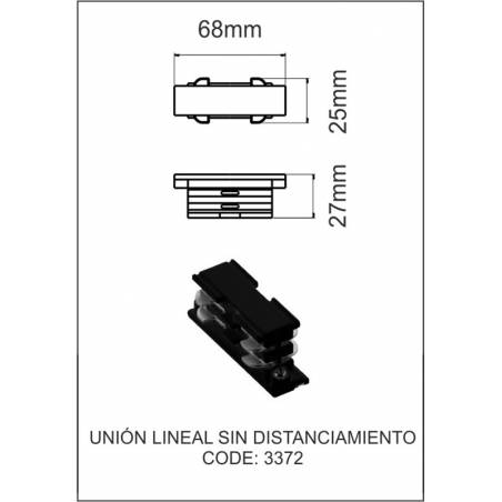 Three phase track lineal union 68mm black