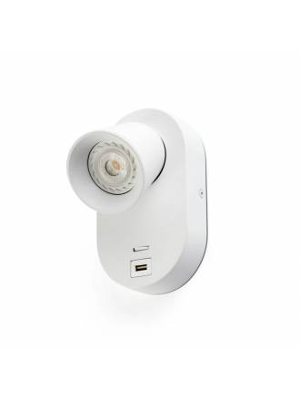 Aplique de pared Corb GU10 + USB blanco - Faro