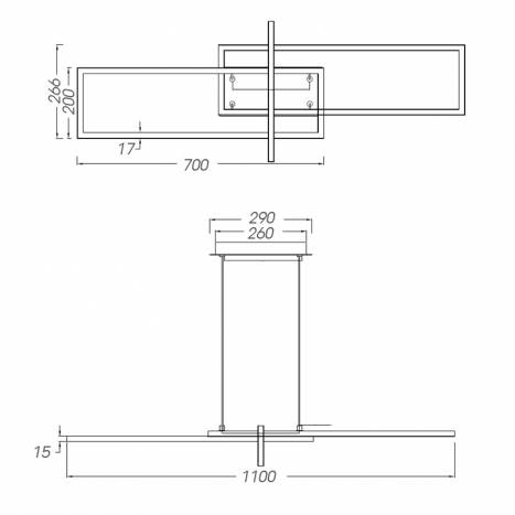 TRIO Salinas LED 34w dimmable pendant lamp info