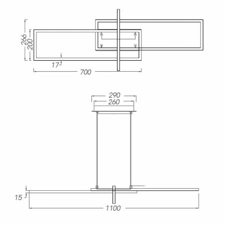 TRIO Salinas LED 34w dimmable pendant lamp info