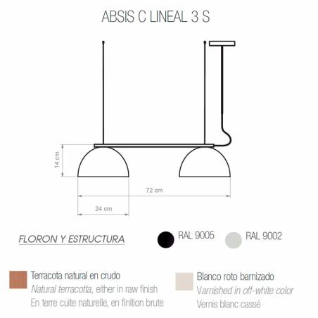 Lámpara colgante Absis 2L negro terracota - Luxcambra info