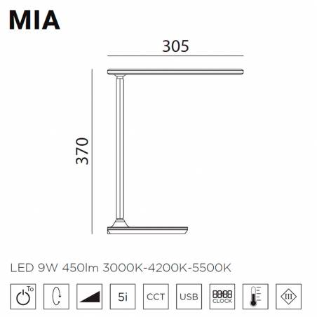 Flexo Mia LED 9w regulable info - Mdc