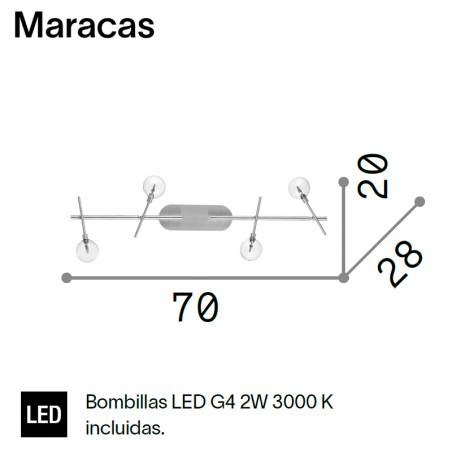 IDEAL LUX Maracas LED 4L G9 info ceiling lamp