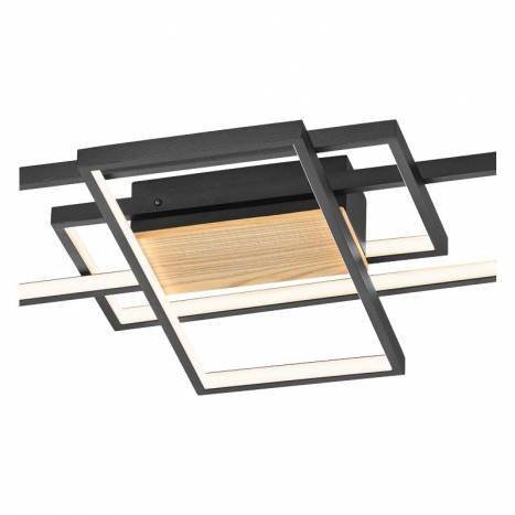 TRIO Tucson LED 36w dimmable  black ceiling lamp detail
