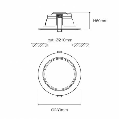 Downlight LED Easy 25w 2250lm blanco info - Maslighting