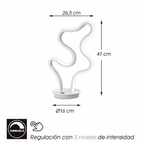 Lámpara de mesa Marea LED 17w regulable blanco info - Shuller