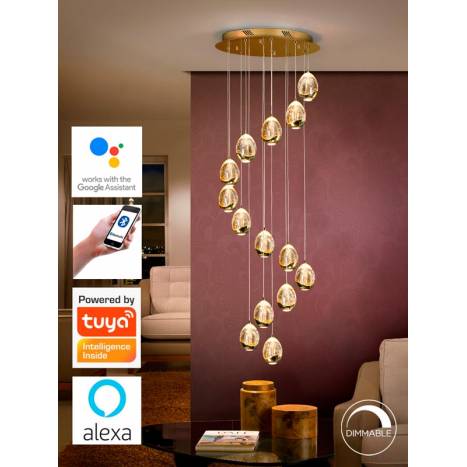 SCHULLER Rocío LED 14L Smart Wifi dimmable pendant lamp characteristics