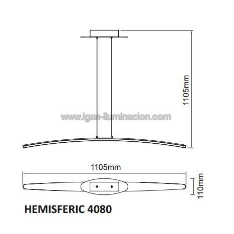 Lampara colgante Hemisferic LED 28w de Mantra