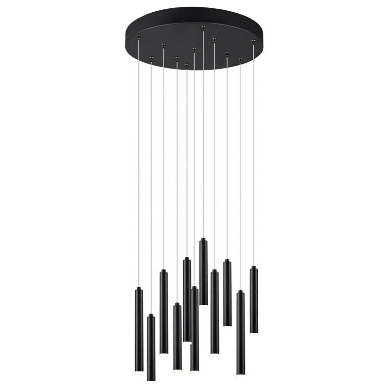 TRIO Tubular LED 28w circular black pendant lamp TRIO Tubular LED 28w circular black pendant lamp