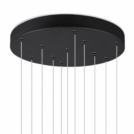 TRIO Tubular LED 28w circular black pendant lamp base