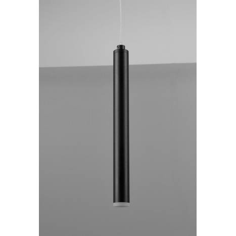 TRIO Tubular LED 28w circular black pendant lamp tulip