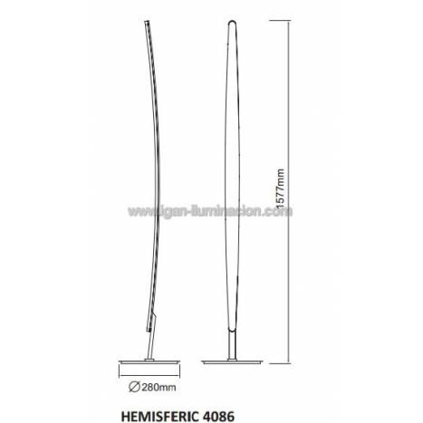 Mantra Hemisferic floor lamp LED 20w dimmable aluminium